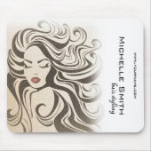 Elegant Sepia Chic Wavy Frisur Extensions Mousepad (Vorne)