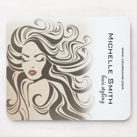 Elegant Sepia Chic Wavy Frisur Extensions Mousepad (Vorne)