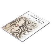 Elegant Sepia Chic Wavy Frisur Extensions Notizblock (Linke Seite)