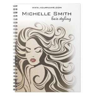 Elegant Sepia Chic Wavy Frisur Extensions Notizblock