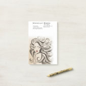 Elegant Sepia Chic Wavy Frisur Extensions Post-it Klebezettel (Auf Schreibtisch)