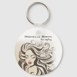 Elegant Sepia Chic Wavy Frisur Extensions Schlüsselanhänger