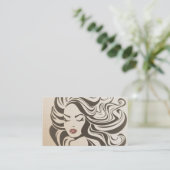 Elegant Sepia Chic Wavy Frisur Extensions Visitenkarte (Stehend Vorderseite)