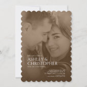 Elegant Sepia Duotone Foto Wedding Einladung (Vorderseite)