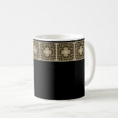 Elegant Sepia Spanish Tile Kaffeetasse (VorderseiteRechts)