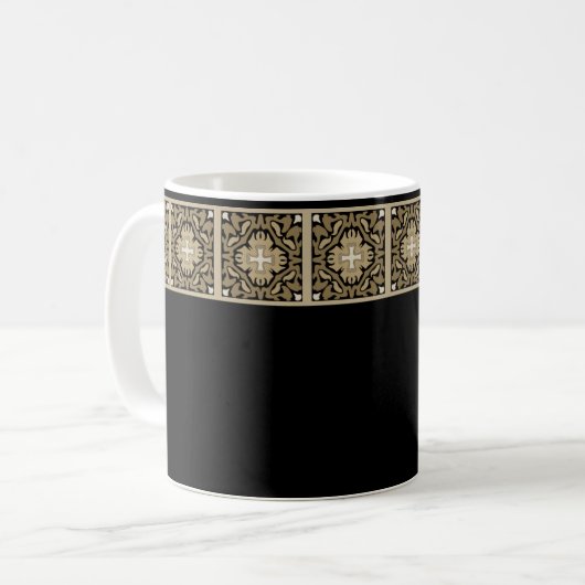 Elegant Sepia Spanish Tile Kaffeetasse (Vorderseite Links)