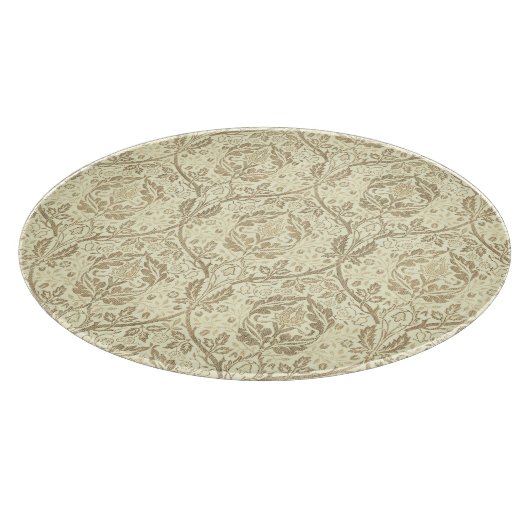 Elegant Sepia Tan Floral Pattern Schneidebrett (Ecke)