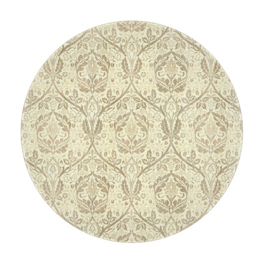 Elegant Sepia Tan Floral Pattern Schneidebrett (Vorderseite)
