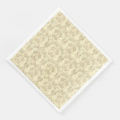 Elegant Sepia Tan Floral Pattern Serviette (Ecke)