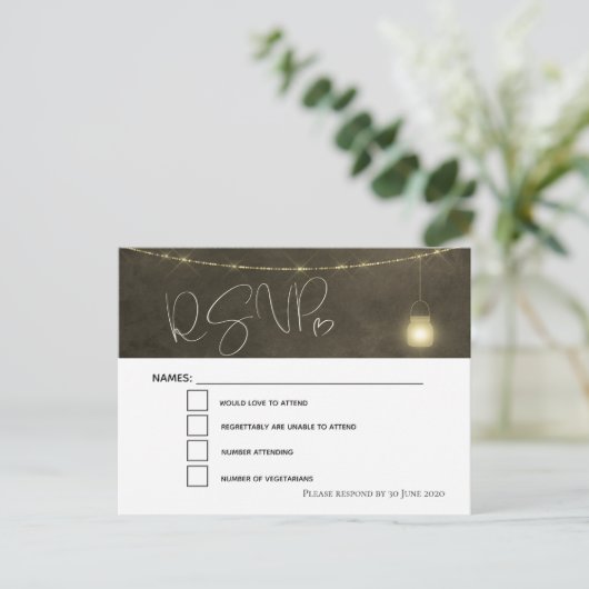 Elegant Sepia tones Mason Jar UAWG Ankündigungspostkarte (Stehend Vorderseite)