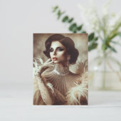 Elegant Sepia Woman Postkarte (Stehend Vorderseite)