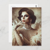 Elegant Sepia Woman Postkarte (Vorne/Hinten)