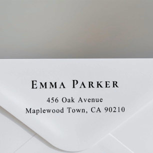 Elegant Serif Address Wood Art Briefmarke Gummistempel