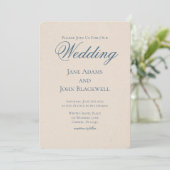 Elegant Serif Dusty Blue Wedding Einladung (Stehend Vorderseite)