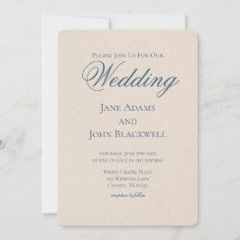 Elegant Serif Dusty Blue Wedding Einladung