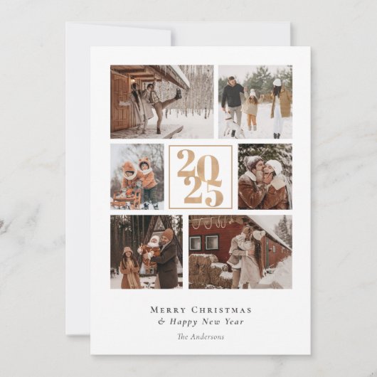 Elegant Seven Fotos Collage Frohe Weihnachten (Vorderseite)