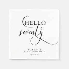 Elegant Seventieth Birthday Serviette