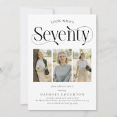 Elegant SEVENTY 3 Foto Collage 70. Geburtstag Einladung (Vorderseite)
