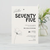 Elegant Seventy Five Bold Typography 75. Geburtsta Einladung (Stehend Vorderseite)