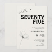 Elegant Seventy Five Bold Typography 75. Geburtsta Einladung (Vorne/Hinten)