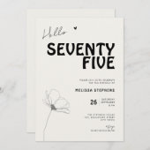 Elegant Seventy Five Bold Typography 75th Birthday Einladung (Vorne/Hinten)