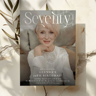 Elegant SEVENTY Foto 70. Geburtstagsparty Einladung