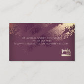 Elegant Sewing Machine Seamstress  Burgundy Visitenkarte (Rückseite)