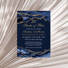Elegant Shades of Blue Birthday Party Invitation Einladung