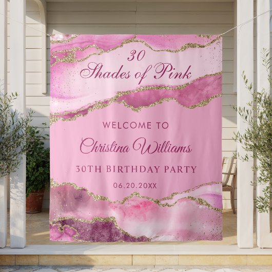 Elegant Shades of Pink Birthday Party Backdrop Wandteppich