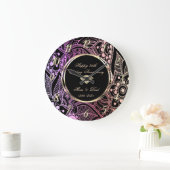 Elegant Shadow 25th Wedding Anniversary Große Wanduhr (Zuhause)