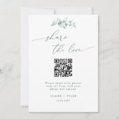 Elegant Share the Liebe, Green Wedding QR Code Sig (Vorderseite)