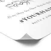 Elegant Share The Liebe Wedding Hashtag Sign Poster (Ecke)