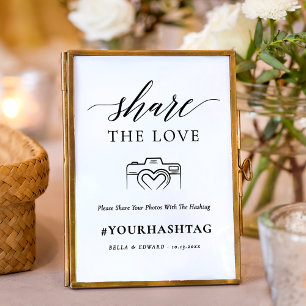 Elegant Share The Liebe Wedding Hashtag Sign Poster