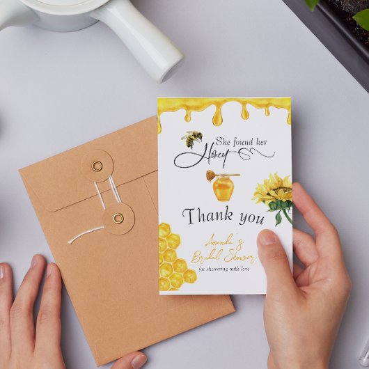 Elegant She fand ihr Honey Bee Brautparty Dankeskarte