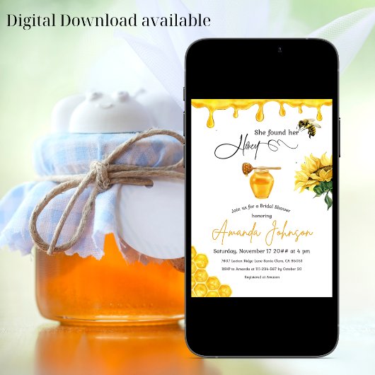 Elegant She fand ihr Honey Bee Brautparty Einladung