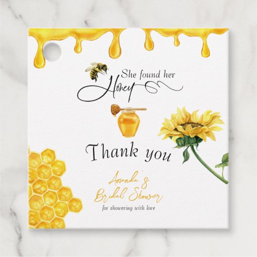 Elegant She fand ihr Honey Bee Brautparty Geschenkanhänger (Vorderseite)