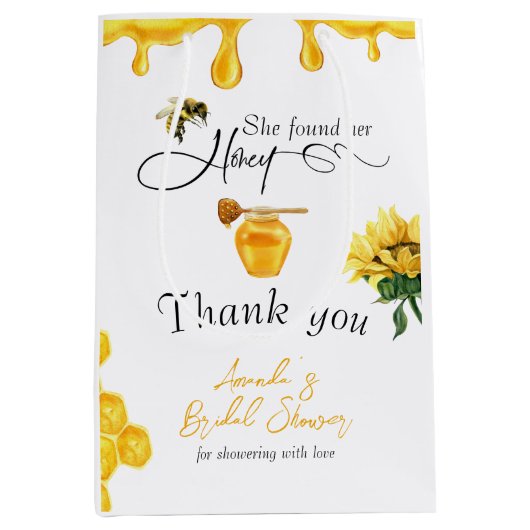 Elegant She fand ihr Honey Bee Brautparty Mittlere Geschenktüte (Vorderseite)