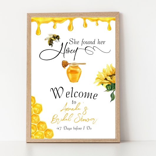 Elegant She fand ihr Honey Bee Brautparty Poster