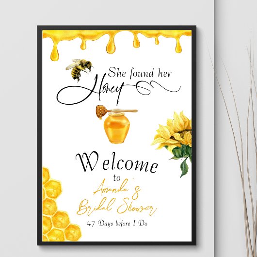 Elegant She fand ihr Honey Bee Brautparty Poster