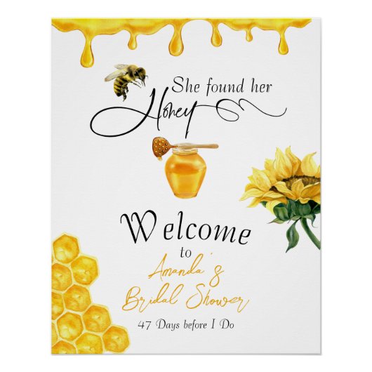 Elegant She fand ihr Honey Bee Brautparty Poster (Vorderseite)