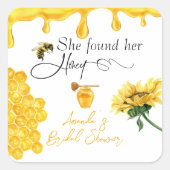 Elegant She fand ihr Honey Bee Brautparty Quadratischer Aufkleber (Vorderseite)
