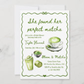 Elegant She fand ihr perfektes Matcha-Brautparty Einladung (Vorderseite)