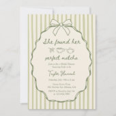 Elegant She fand ihr perfektes Matcha-Brautparty Einladung (Vorderseite)