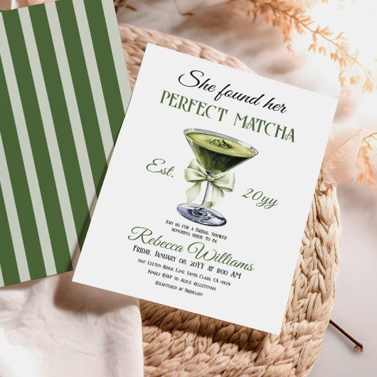 Elegant She fand ihr perfektes Matcha-Brautparty Einladung