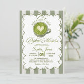 Elegant She fand ihr perfektes Matcha-Brautparty Einladung (Stehend Vorderseite)