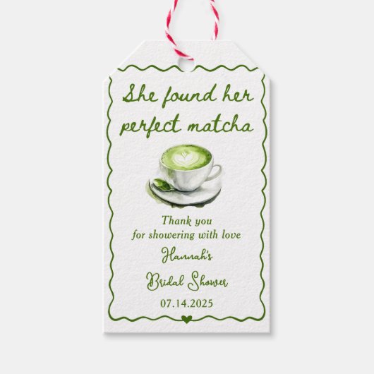 Elegant She fand ihr perfektes Matcha-Brautparty Geschenkanhänger (Vorderseite)