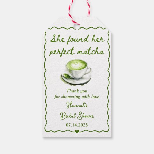 Elegant She fand ihr perfektes Matcha-Brautparty Geschenkanhänger (Rückseite)