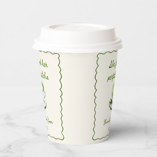 Elegant She fand ihr perfektes Matcha-Brautparty Pappbecher (Links)