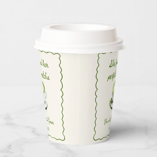 Elegant She fand ihr perfektes Matcha-Brautparty Pappbecher (Rechts)