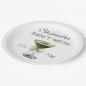 Elegant She fand ihr perfektes Matcha-Brautparty Pappteller (Schrägansicht)